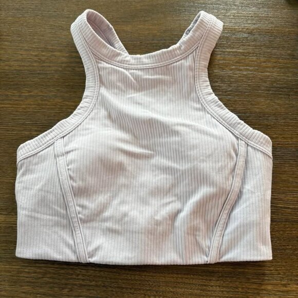 lululemon athletica Other - Lululemon Ribbed Nulu High-Neck Yoga Bra Faint Lavender - size 4